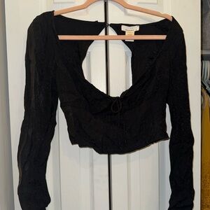 URBAN Romantics Black Textured Blouse